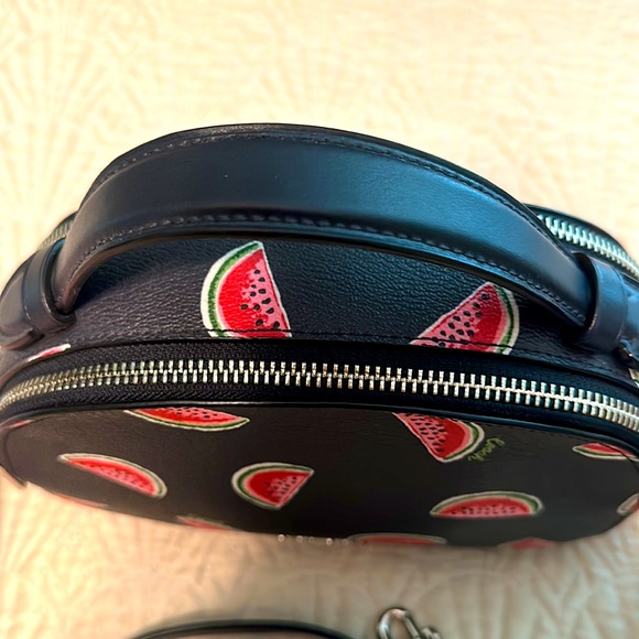 4pc Coach Watermelon Set 🍉 Crossbody Bag, Flops, Cosmetic Bag & Keyfob Rare - Picture 12 of 17